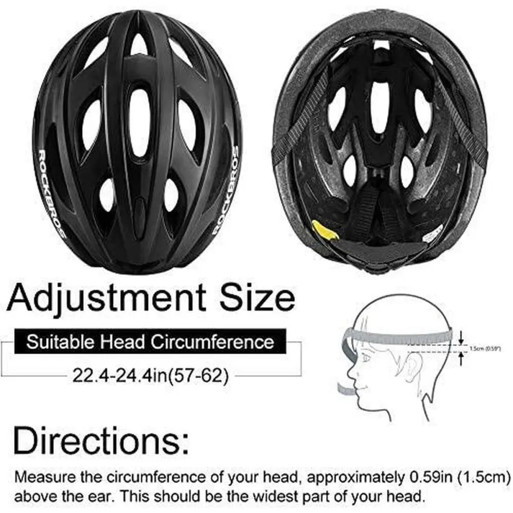 ROCKBROS Cască de bicicletă cu ochelari 58-62cm