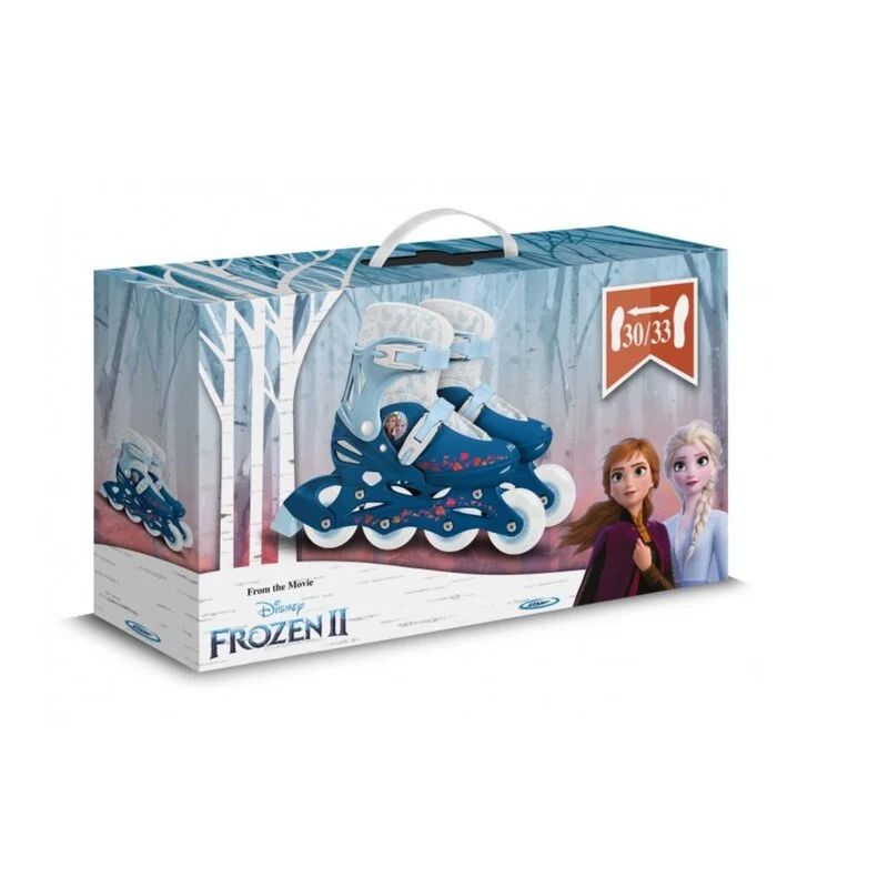 Role, Stamp, Frozen, Cu 4 roti, Ajustabile, Inchidere prin velcro, Cu frana, Marime 30-33, Albastru