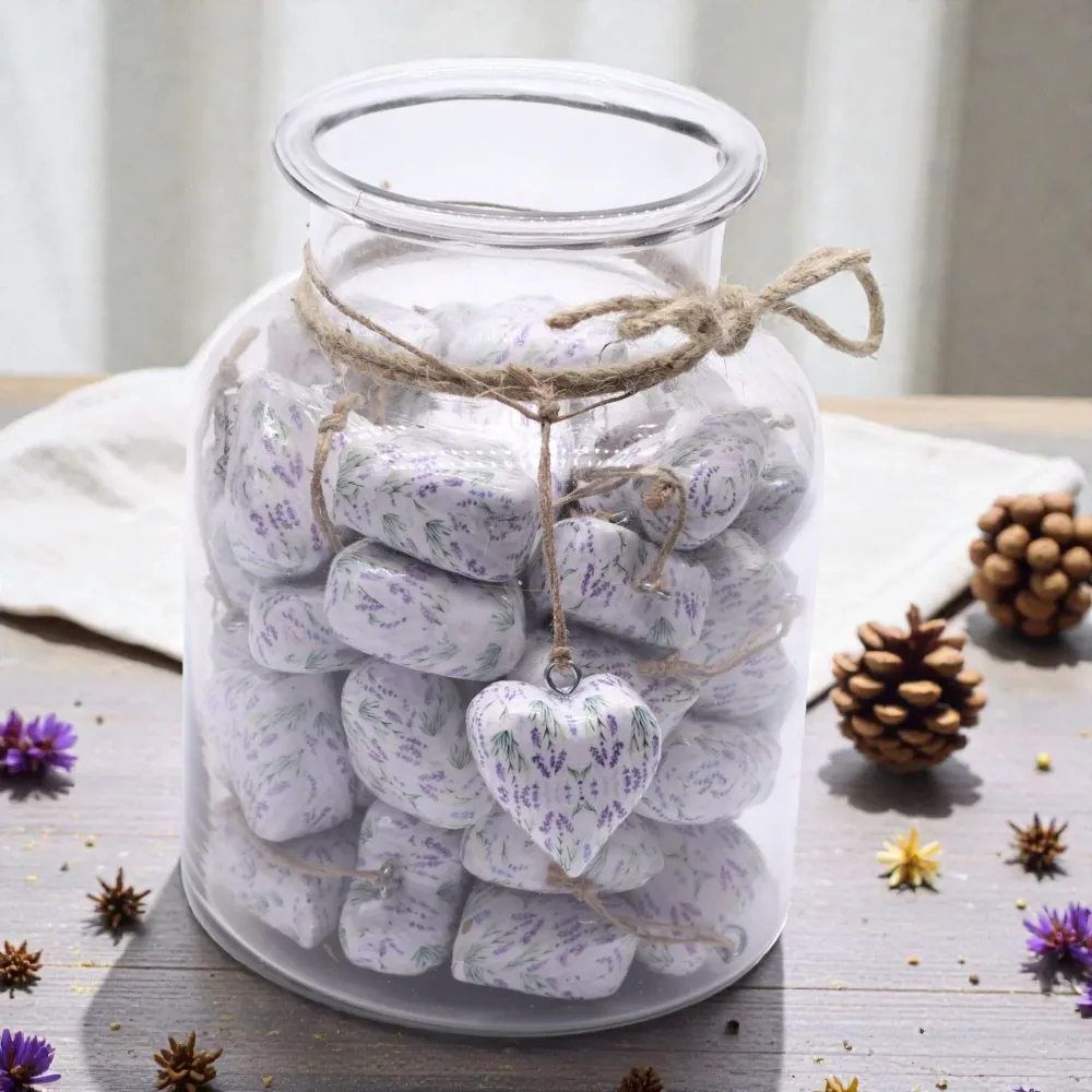 Inimi mari din lemn pentru decor – Lavandă
