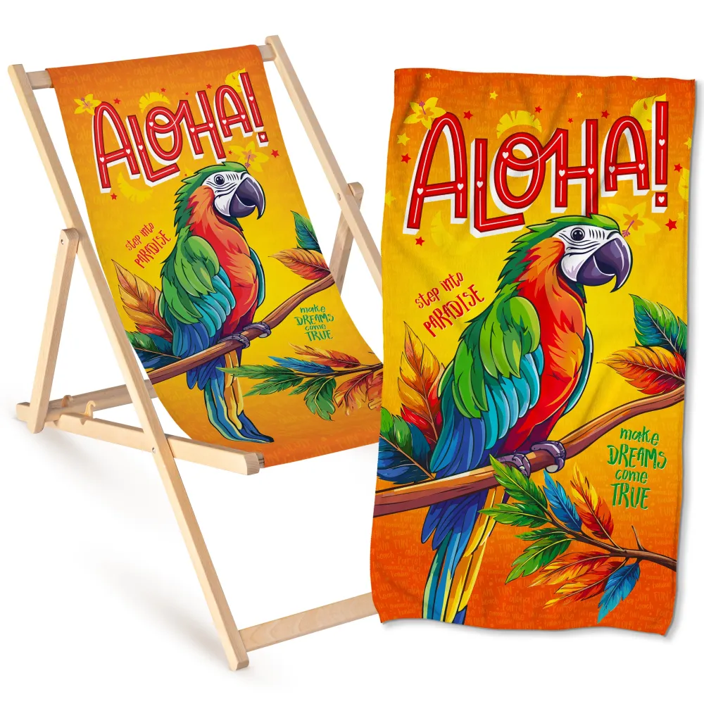 Set șezlong și prosoape ALOHA PAPUGA