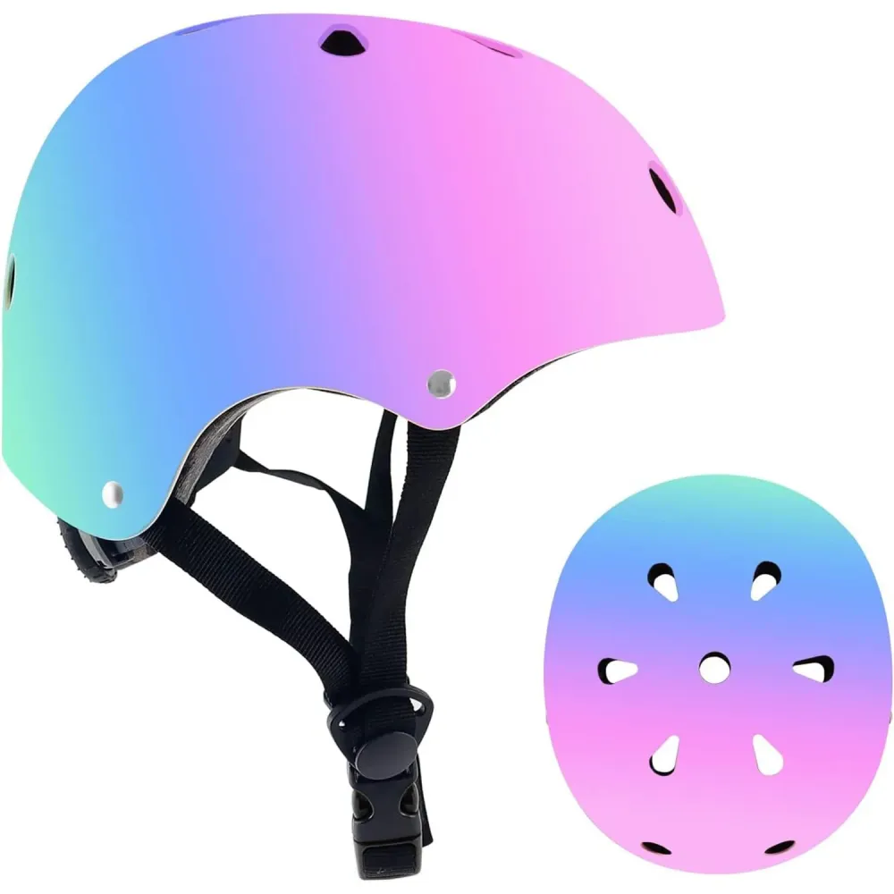 Casca Protectie Copii Elindor® Pentru Bicicleta, Role, Trotineta, Marimea M 55-58 cm, Gradient