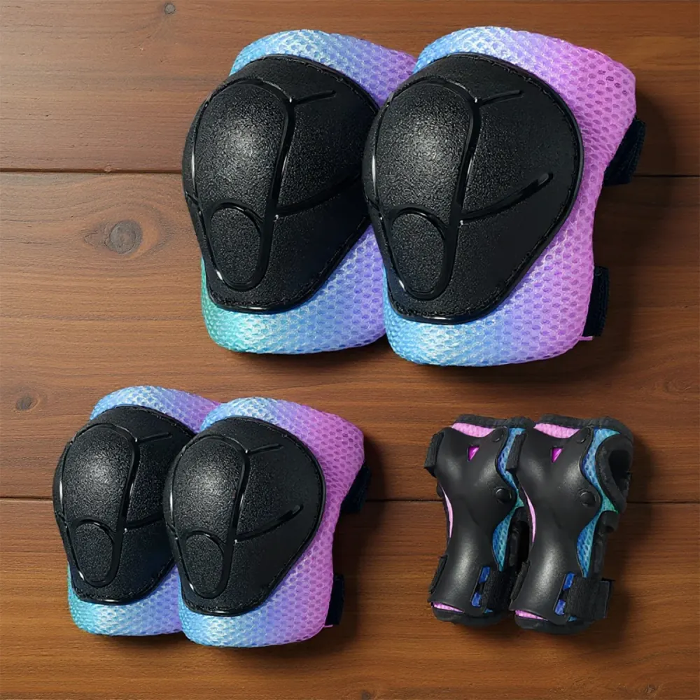 Set de Protectie Elindor® Genunchiere, Cotiere, Aparatori Incheietura, Marimea M, pentru Copii, Potrivit pentru Sport, Cic...