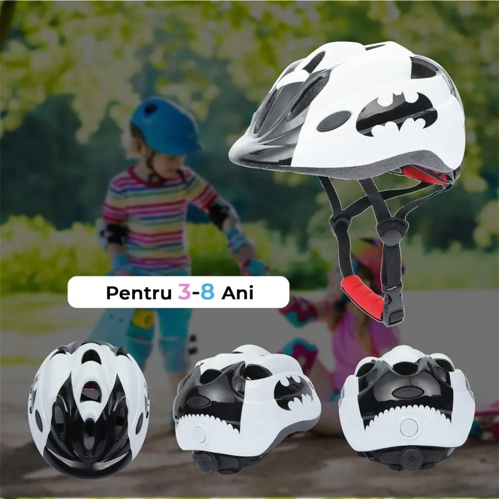 Set Protectie Pentru Copii 7 1, Casca cu Marime Reglabila, Genunchiere, Cotiere si Aparatori Incheieturi, Multicolor, 3-8...