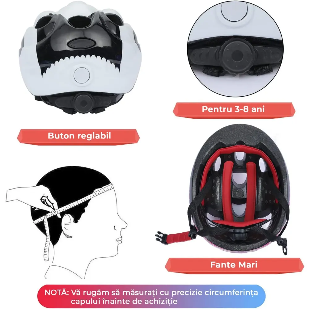 Set Protectie Pentru Copii 7 1, Casca cu Marime Reglabila, Genunchiere, Cotiere si Aparatori Incheieturi, Multicolor, 3-8...
