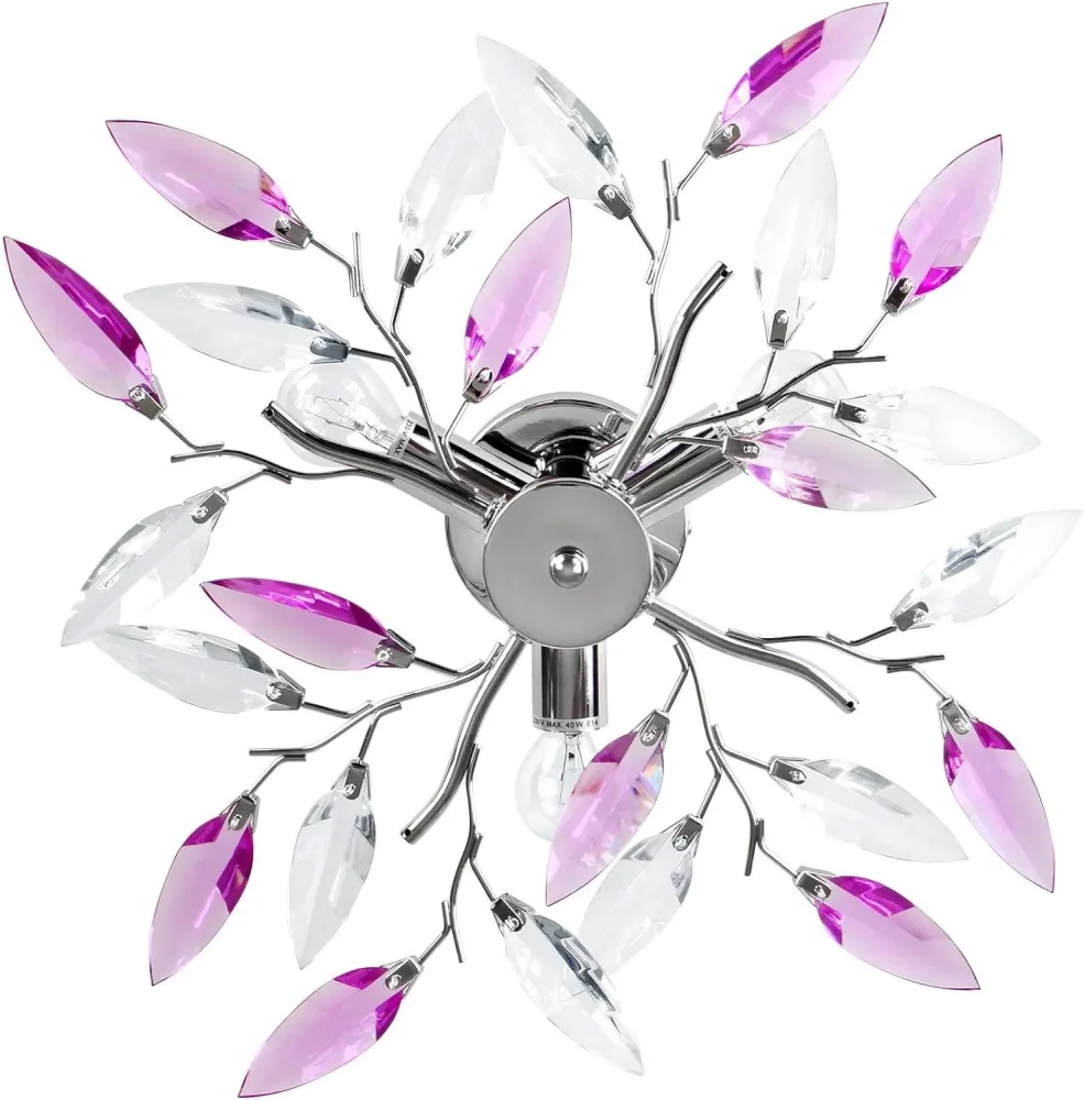 Lampa petrnu tavan, pentru living sau sufragerie, argintiu si violet. diametru 45 cm