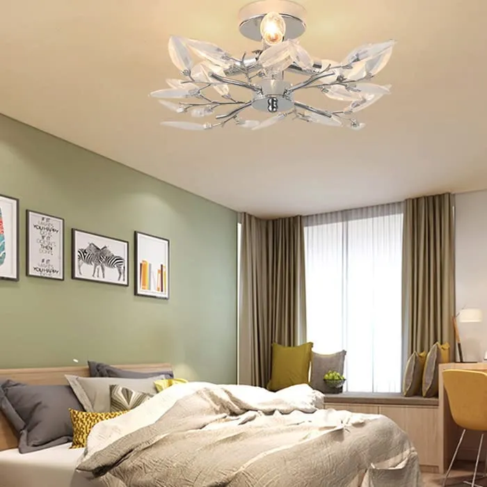 Plafoniera living/dormitor, design forma de frunza, ++, 40 W, argintiu