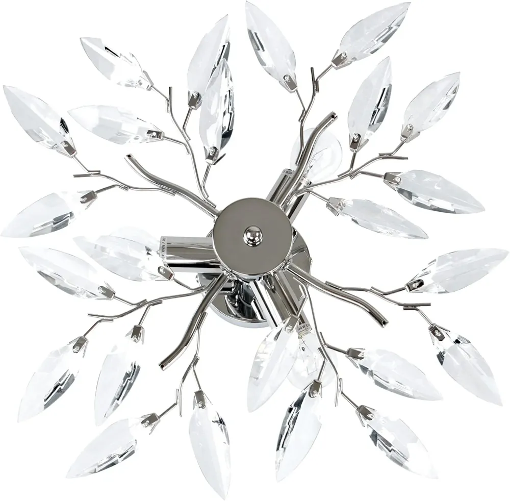 Plafoniera living/dormitor, design forma de frunza, ++, 40 W, argintiu