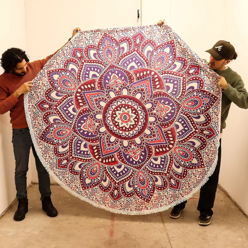 Mandala Mare Rotundă Art (180cm) – Roz & Violet