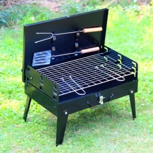 Gratar grill pliabil si portabil tip valiza cu accesorii incluse