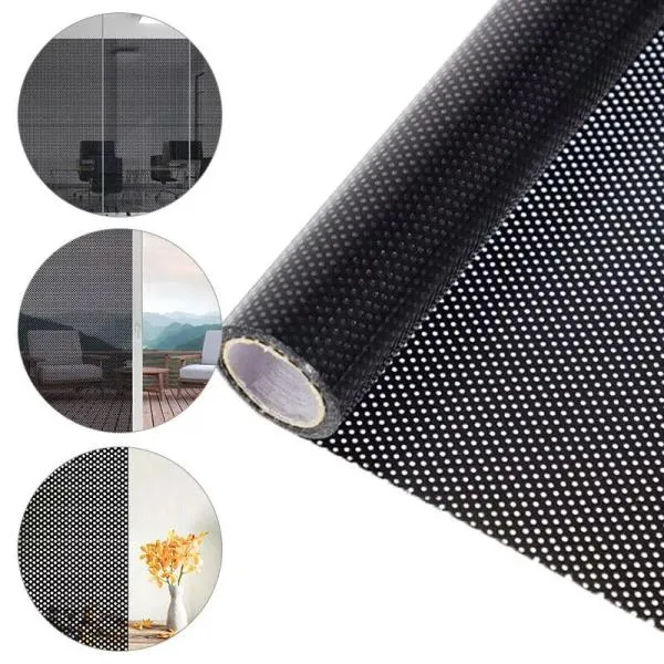 Autocolant Perforat Geamuri, Negru, 60 x 300 cm