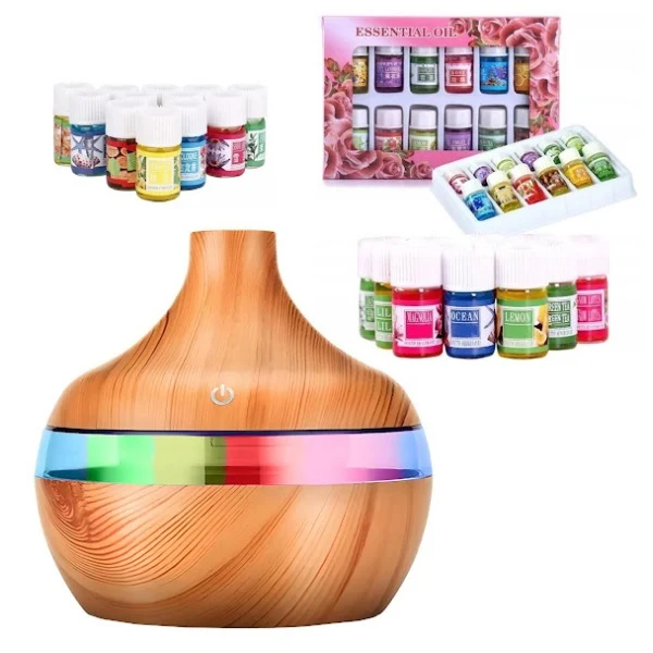Difuzor de Aromaterapie + Cadou 12 Uleiuri Esentiale