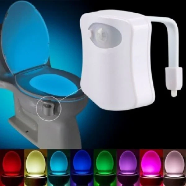 Dispozitiv LED pentru Vasul de Toaleta cu Senzor de Miscare si 8 lumini