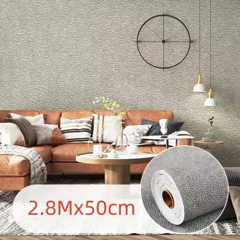 Set 3 x Rola Fototapet 3D Autoadeziv – Design în Relief, Culoare Gri, 280 x 50 cm, PVC