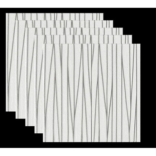 Set 5 x Tapet 3D Autoadeziv cu model argintiu, 70 X 70 cm x 6mm