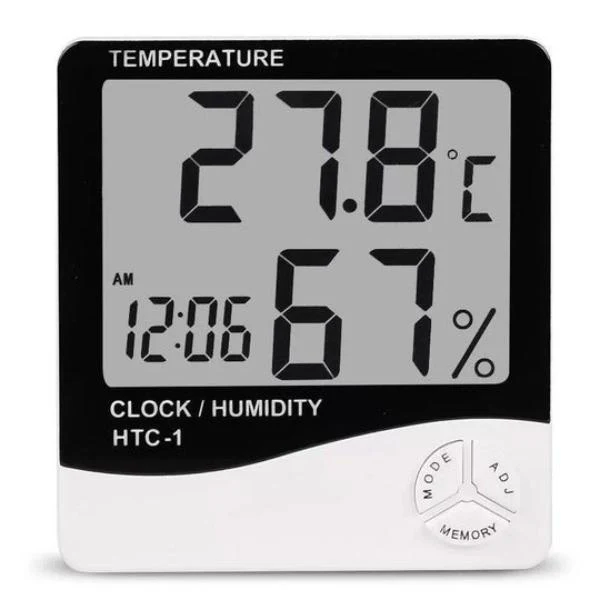Termohigrometru digital de birou 3 1 cu ceas, alarma, calendar - senzor de umiditate,LCD