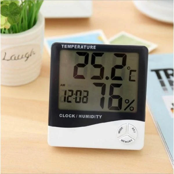 Termohigrometru digital de birou 3 1 cu ceas, alarma, calendar - senzor de umiditate,LCD