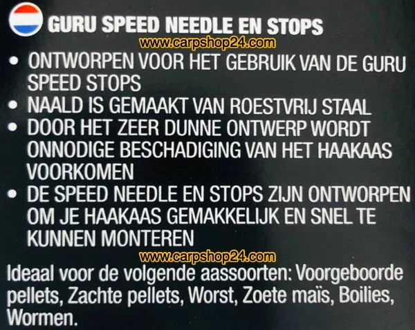 SPEED NEEDLE AND SPEED STOPS