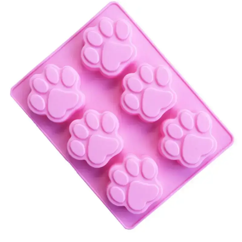 Moldă din Silicon pentru Biscuiți și Ciocolată în Formă de Picior de Pisică