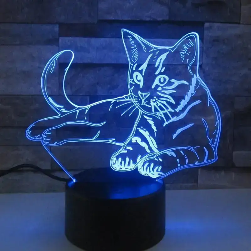Sublim Lampă Pisică 3D Cu Iluminare LED Pentru O Ambianță Magică