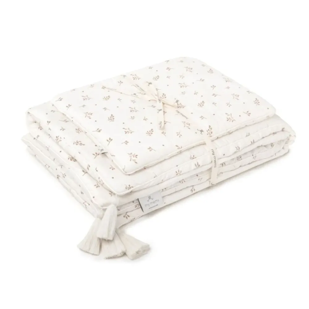 Memi Bamboo lenjerie de pat pentru copii cu umplutură Twigs 75 x 95 cm