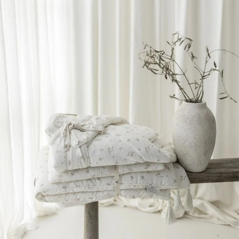 Memi Bamboo lenjerie de pat pentru copii cu umplutură Twigs 75 x 95 cm