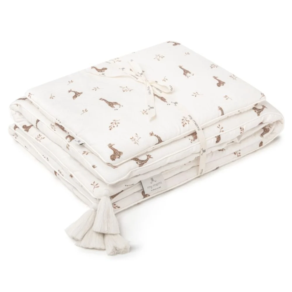Memi Bamboo lenjerie de pat cu umplutură 75x95 - girafe
