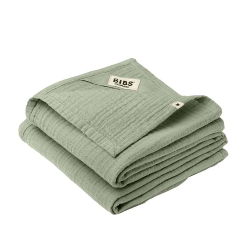 BIBS Somn - Pânză Muslin în 2-Pachet - 70x70 cm. - Sage