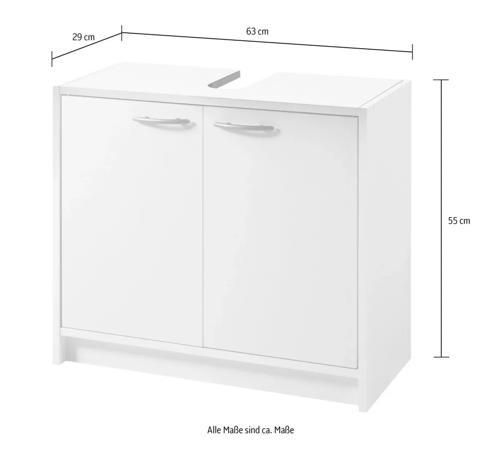 Mască de lavoar Balculina alb mat cu lățime 63 cm