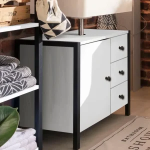 Masca de lavoar »Chris« alb cu negru, 60 cm latime