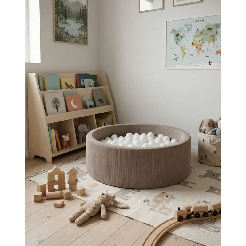 Kid'oh piscină cu bile - Catifea îngustă - Lotus - cu 100 de mingi - Alb