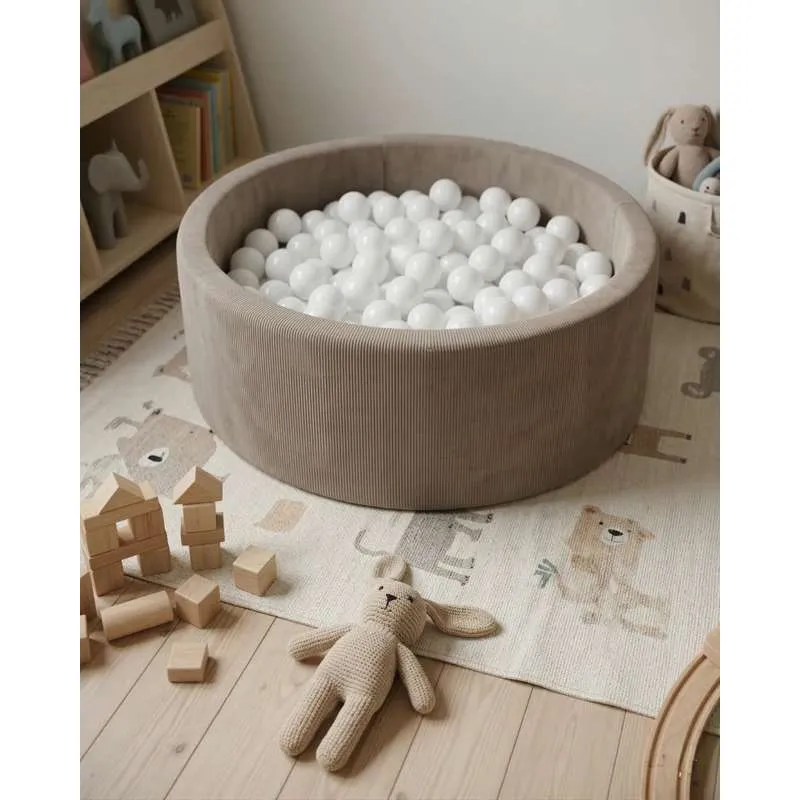 Kid'oh piscină cu bile - Catifea îngustă - Lotus - cu 100 de mingi - Alb