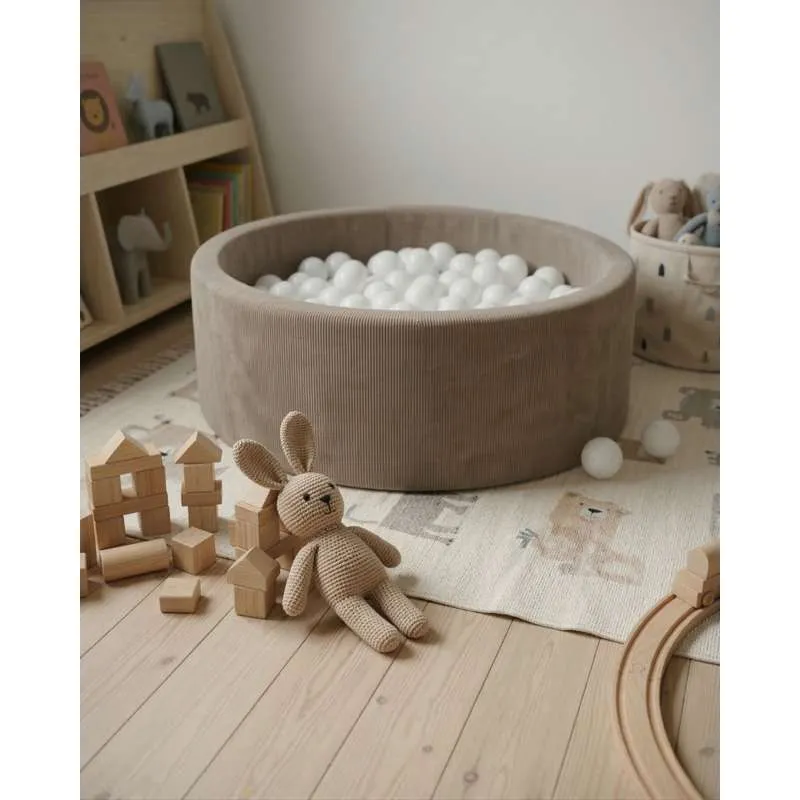 Kid'oh piscină cu bile - Catifea îngustă - Lotus - cu 100 de mingi - Alb