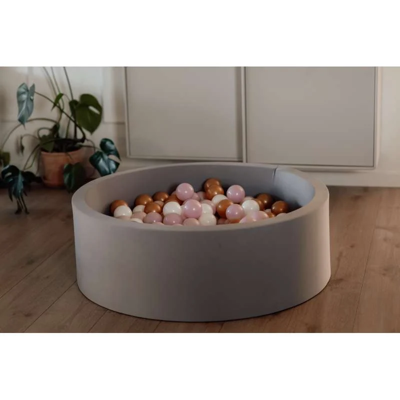 Kid'oh piscină cu bile - 300 Bile - Gri - Alb/Aurie/Roz deschis Perlă