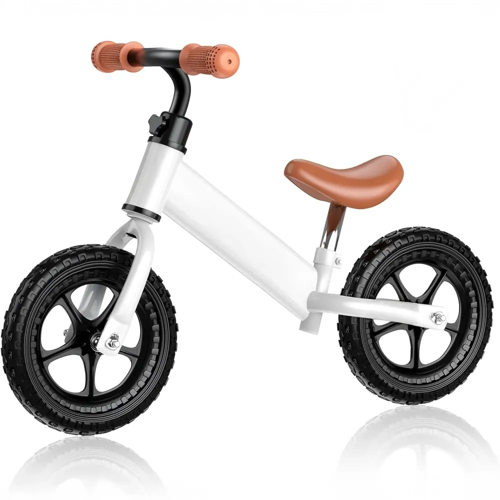 Bicicleta Fara Pedale Elindor®, Scaun Reglabil si Confortabil, Usoara, Alb