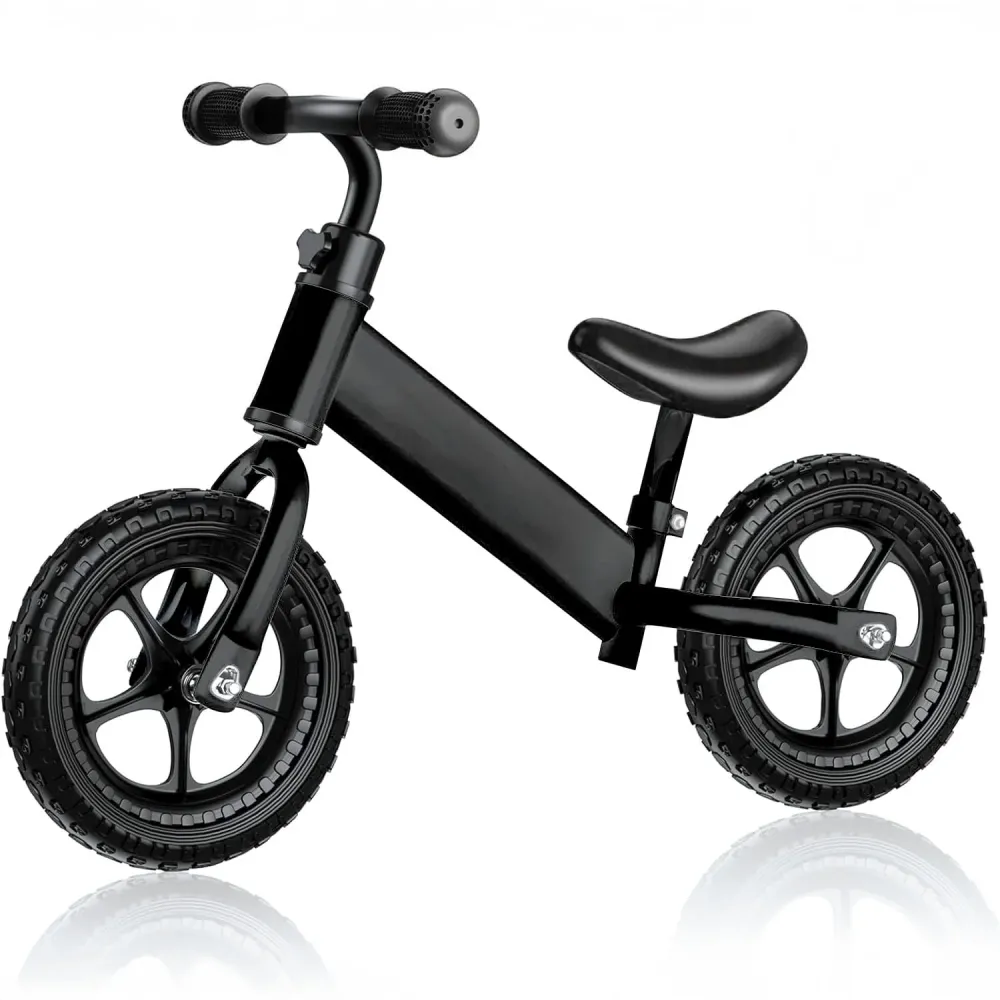Bicicleta Fara Pedale Elindor®, Scaun Reglabil si Confortabil, Usoara, Negru