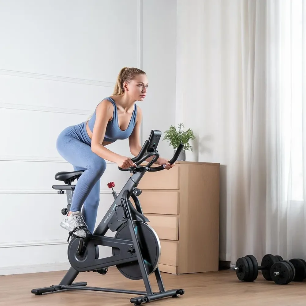 Bicicleta fitness OVICX Q100C Spinning bike, display multifunctional LCD