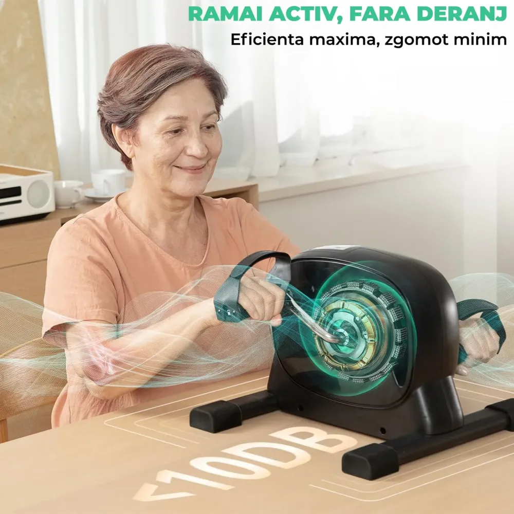 Mini Bicicleta de Exercitii Elindor®, Portabilă pentru Brațe și Picioare, Negru