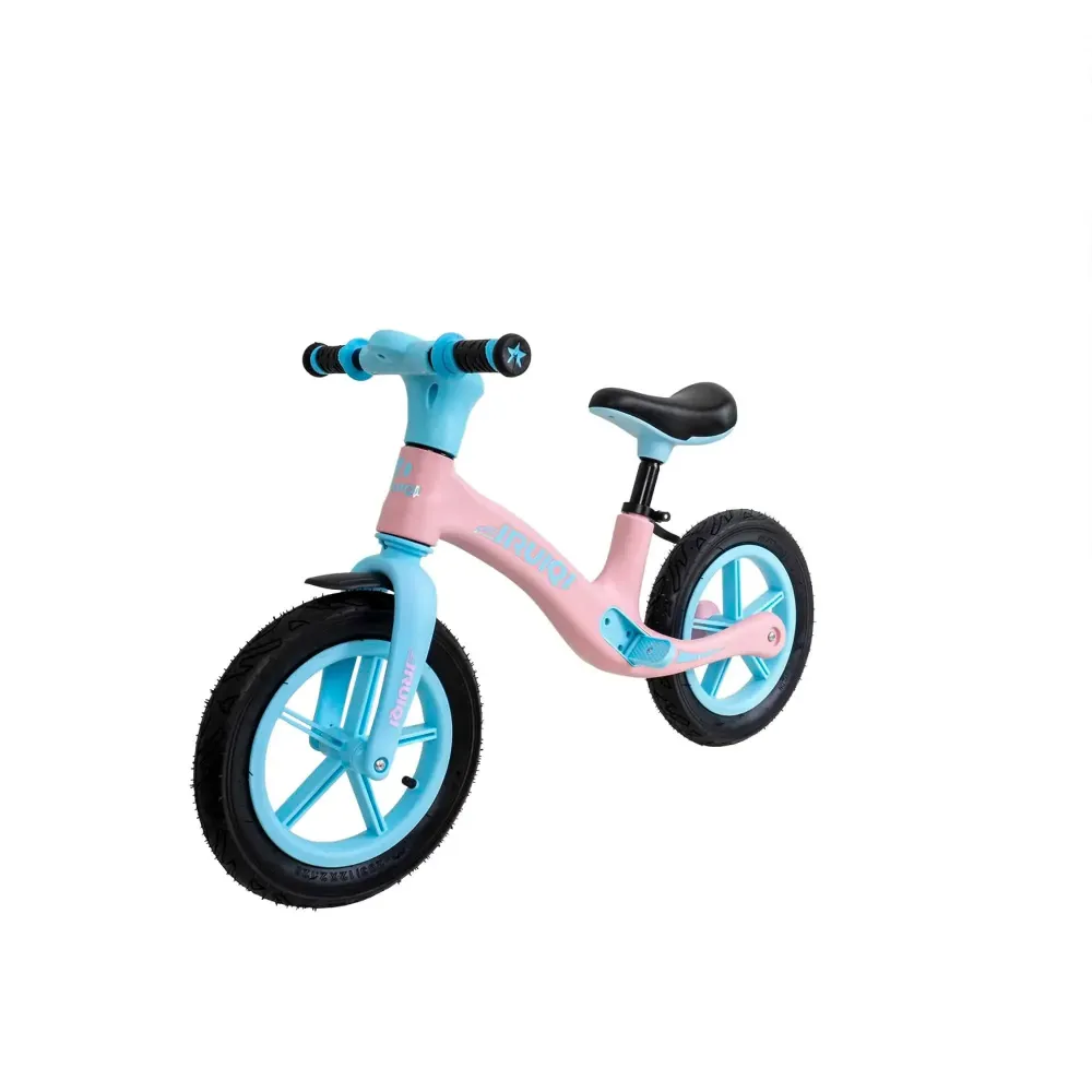 Bicicleta fara pedale pentru copii IRUIQI, roti de cauciuc si scaun reglabil, +3ani, albastru si roz Z-TOOLS / ZTS8288