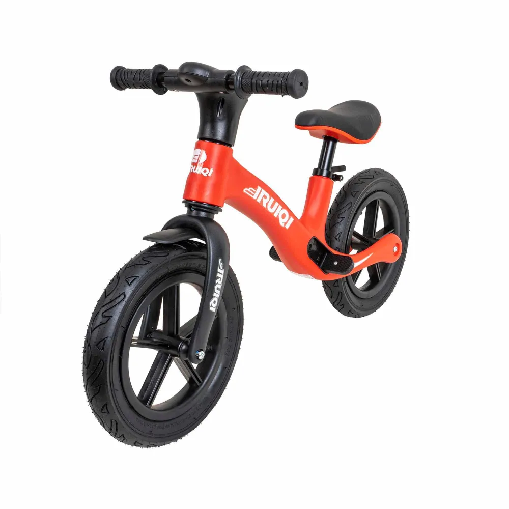 Bicicleta fara pedale pentru copii IRUIQI, roti de cauciuc si scaun reglabil, +3ani, negru si rosu Z-TOOLS / ZTS9454