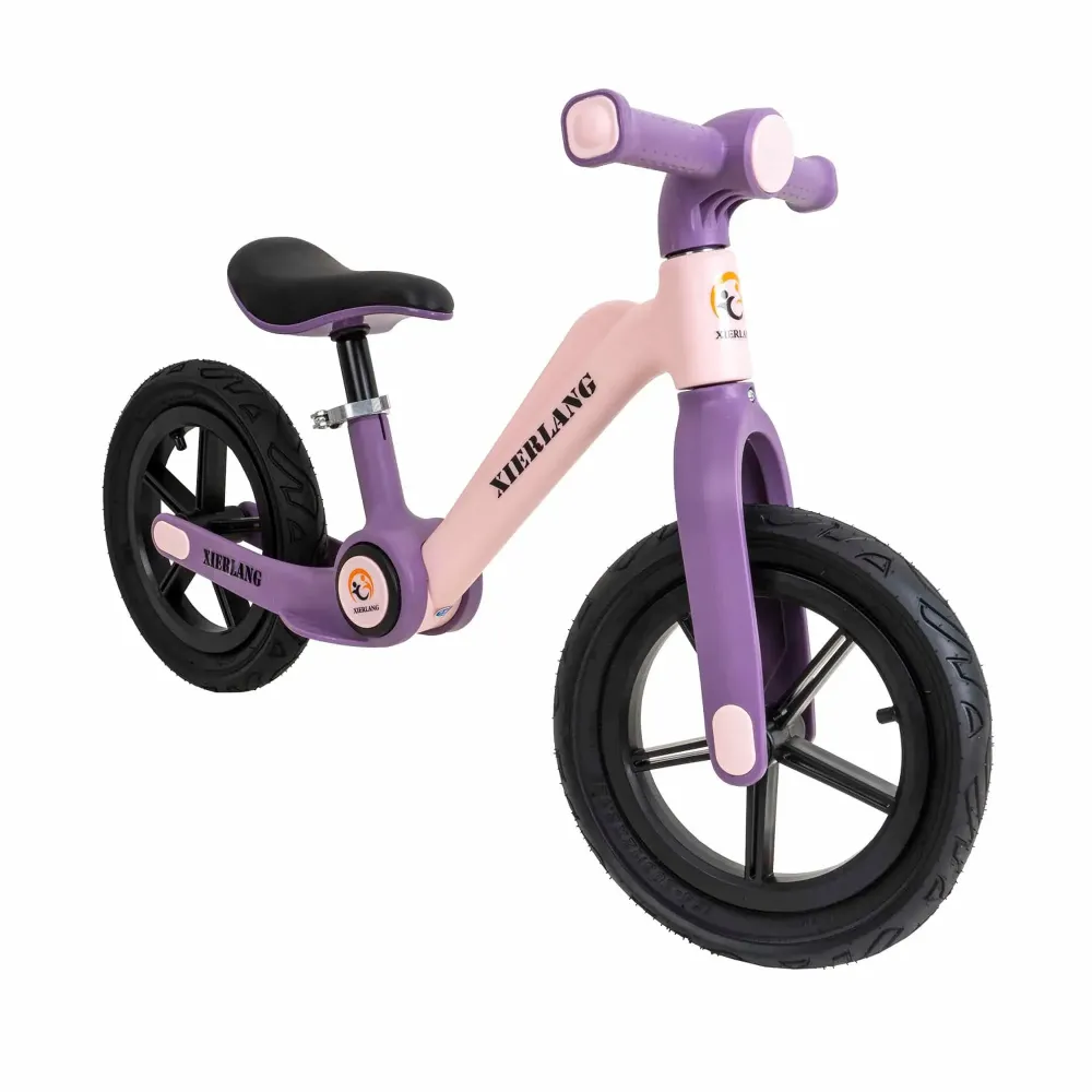Bicicleta fara pedale, pliabila, pentru copii XIERLANG, roti de cauciuc si scaun reglabil, +3ani, roz cu lila Z-TOOLS / ZT...
