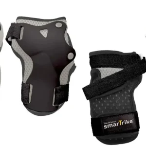 Set protectii negre pentru copii cu inchideri reglabile, de la 9 ani, SmarTrike