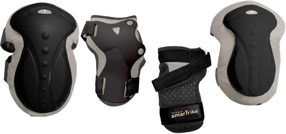 Set protectii negre pentru copii cu inchideri reglabile, de la 9 ani, SmarTrike