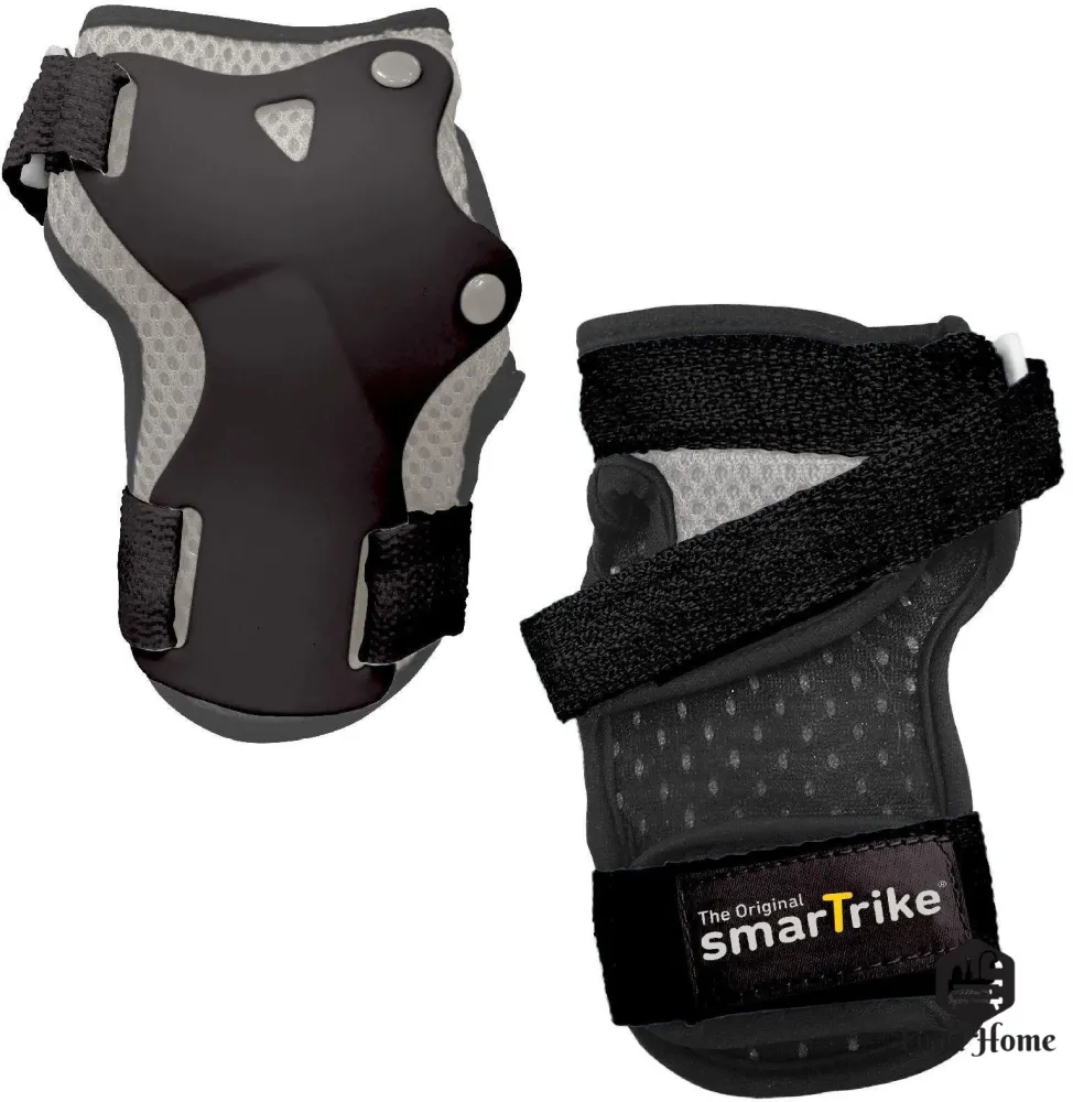 Set protectii negre pentru copii cu inchideri reglabile, de la 9 ani, SmarTrike