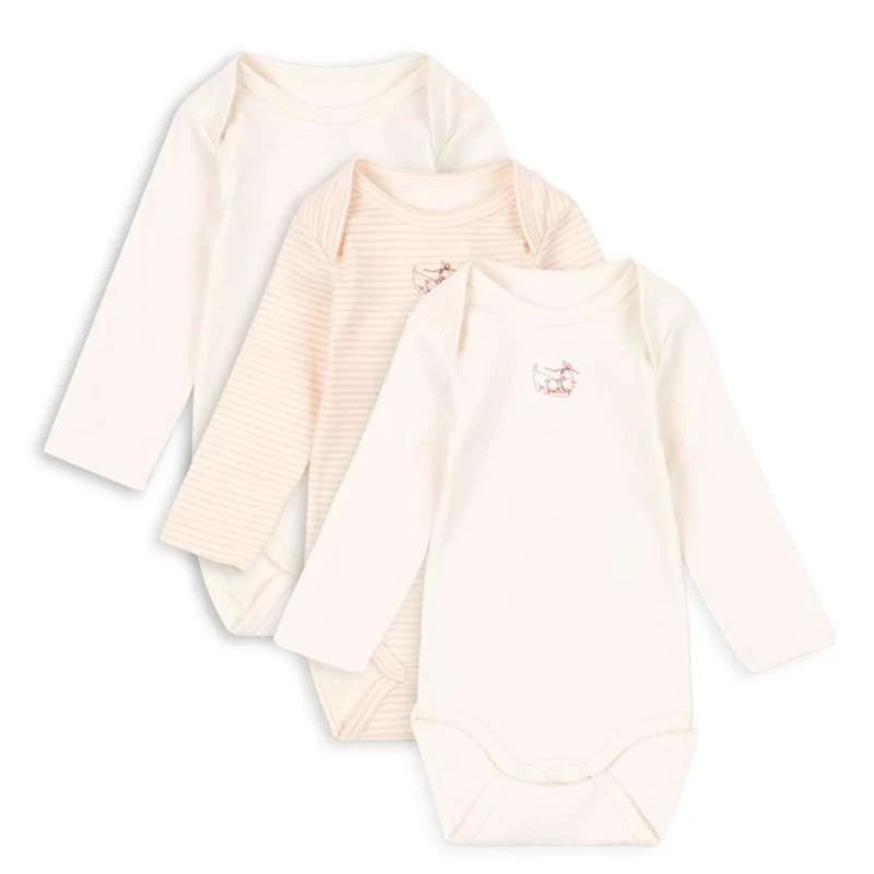 Fanga Fontana Fio Body - Langærmet - Stripe - 3-pak - OCS - Blush Mix 3m