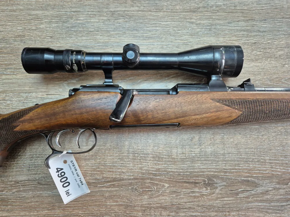 Carabina Steyr Mannlicher, cal 7x64, 65cm, luneta 3-9x, filet