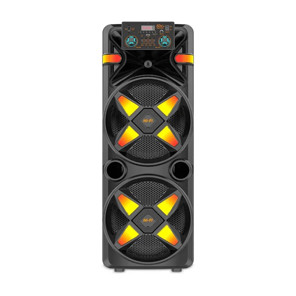 Boxă Portabilă Activă Dual 12 Inch, 80W RMS, Bluetooth 5.0, Karaoke, Microfon Wireless