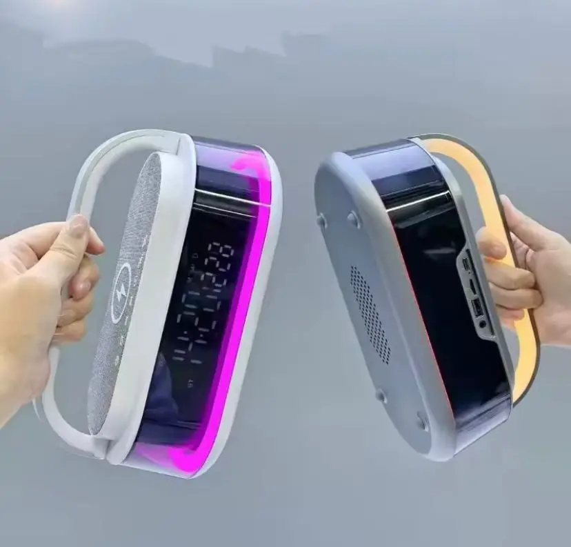 Boxa inteligenta cu ceas LED, incarcare wireless, 15W, Bluetooth 5.3 ,radio FM