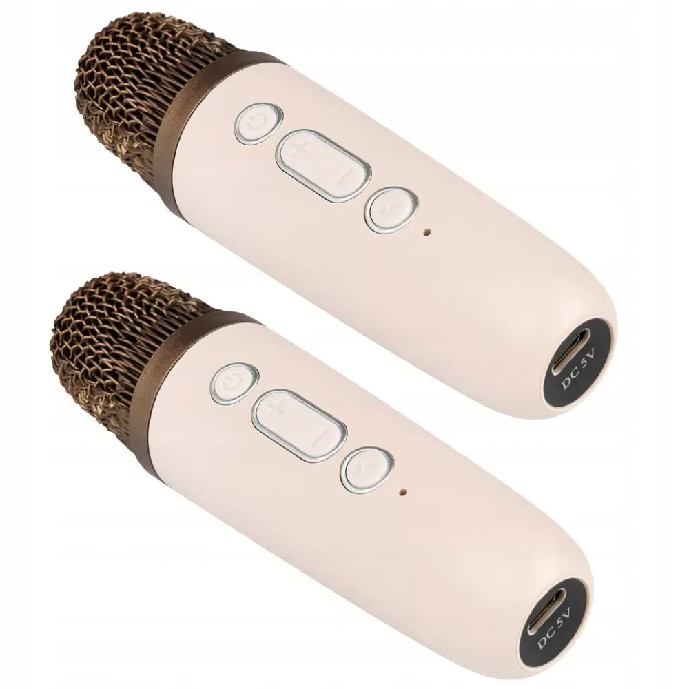 Set karaoke cu boxă și 2 microfoane, iluminare RGB, Bluetooth 5.3, baterie 500mAh