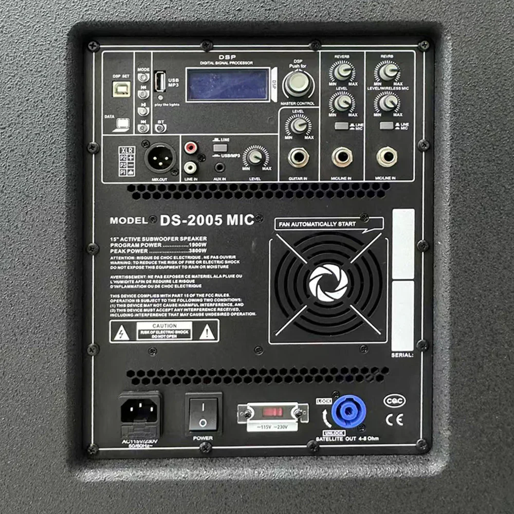 Sistem Audio Profesional Vlliodor 3800W, Subwoofer Activ, DSP, Bluetooth, 2 Microfoane