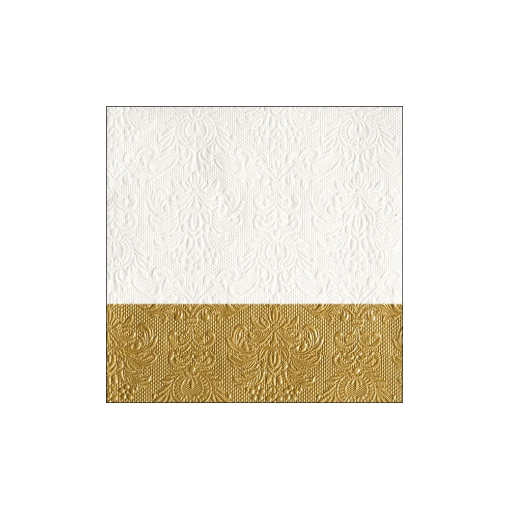 Servetele de masa, 15 buc, 25x25 cm, Elegance Dip Gold - AMBIENTE